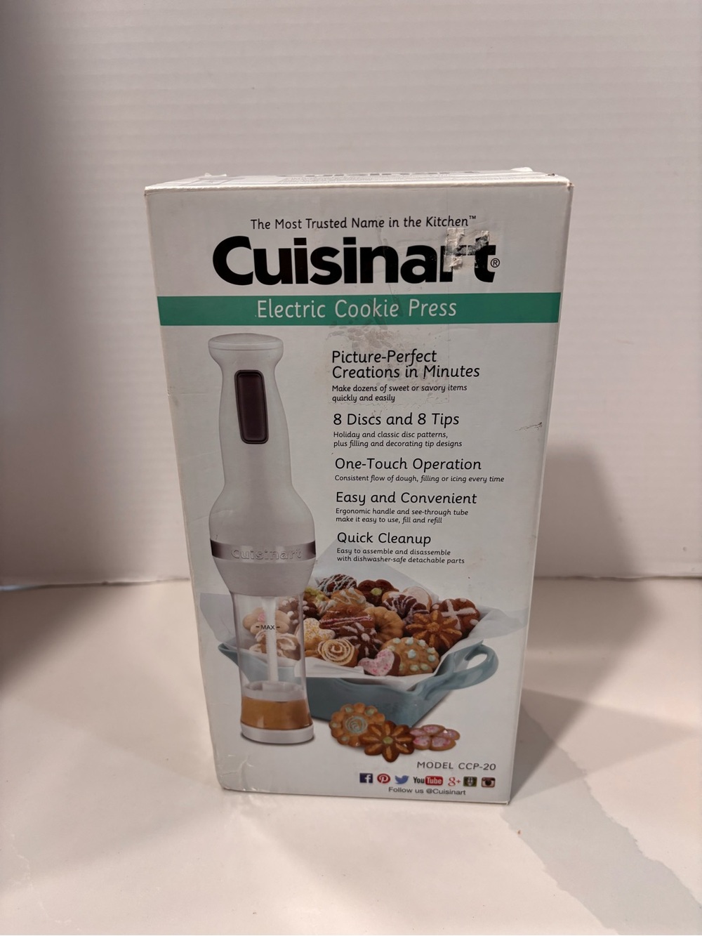 Cuisinart CCP-20 White Electric Cookie Press New Open Box